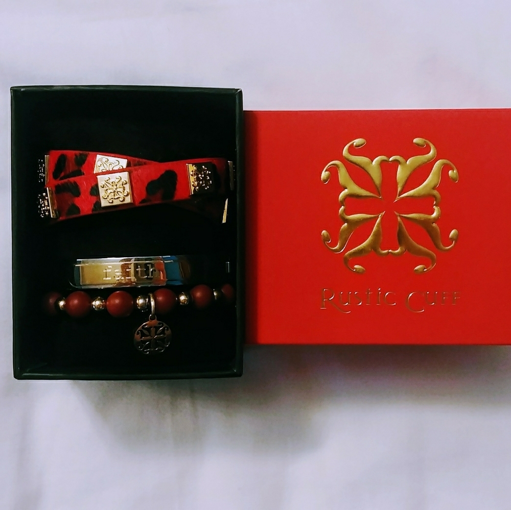 Rustic Cuff Set of 3 Bracelets